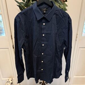 NWOT Banana Republic Grant Slim Untucked Fit Navy Floral Button Down Shirt LS XL